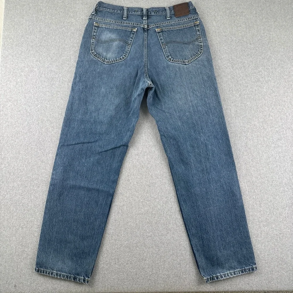 Lee Jeans Mens 34x32 Blue Relaxed Fit Straight Leg Cotton Denim 2055540